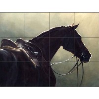 Tile Mural Backsplash Crawford Ceramic Silhouette Horse  Art JCA020   112479306993